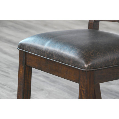 Yellowstone Ladderback Leather Dining Chair 2PC