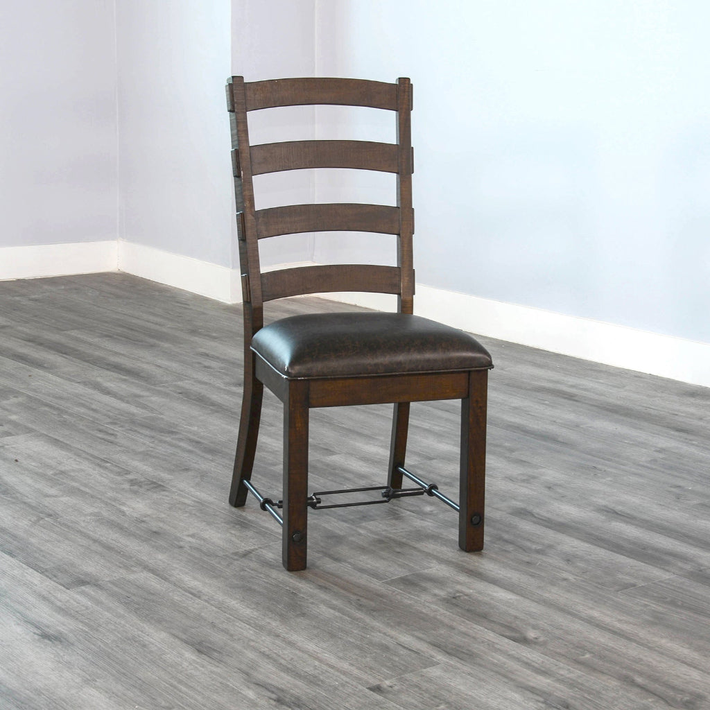 Yellowstone Ladderback Leather Dining Chair 2PC