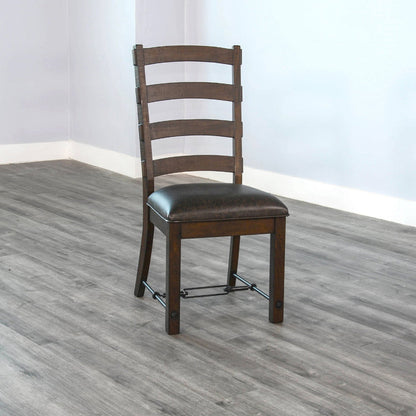 Yellowstone Ladderback Leather Dining Chair 2PC