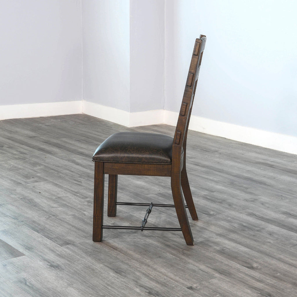 Yellowstone Ladderback Leather Dining Chair 2PC