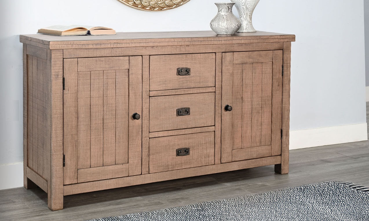Yellowstone Three Drawers Wood Sideboard