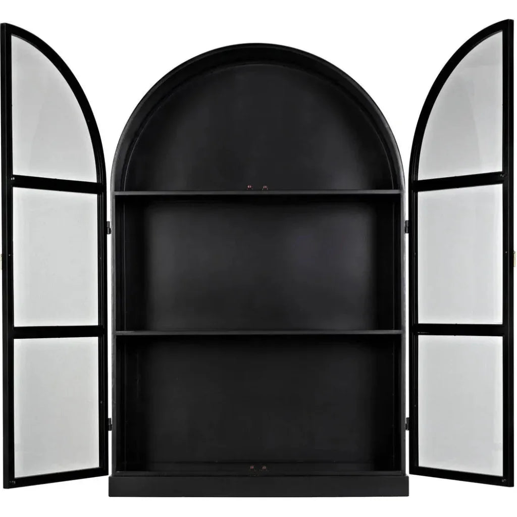 Yoke Hutch Black Curio Buffet Glass Doors Cabinet - LOOMLAN - Noir - Buffets & Curios