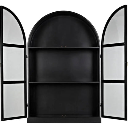 Yoke Hutch Black Curio Buffet Glass Doors Cabinet - LOOMLAN - Noir - Buffets & Curios