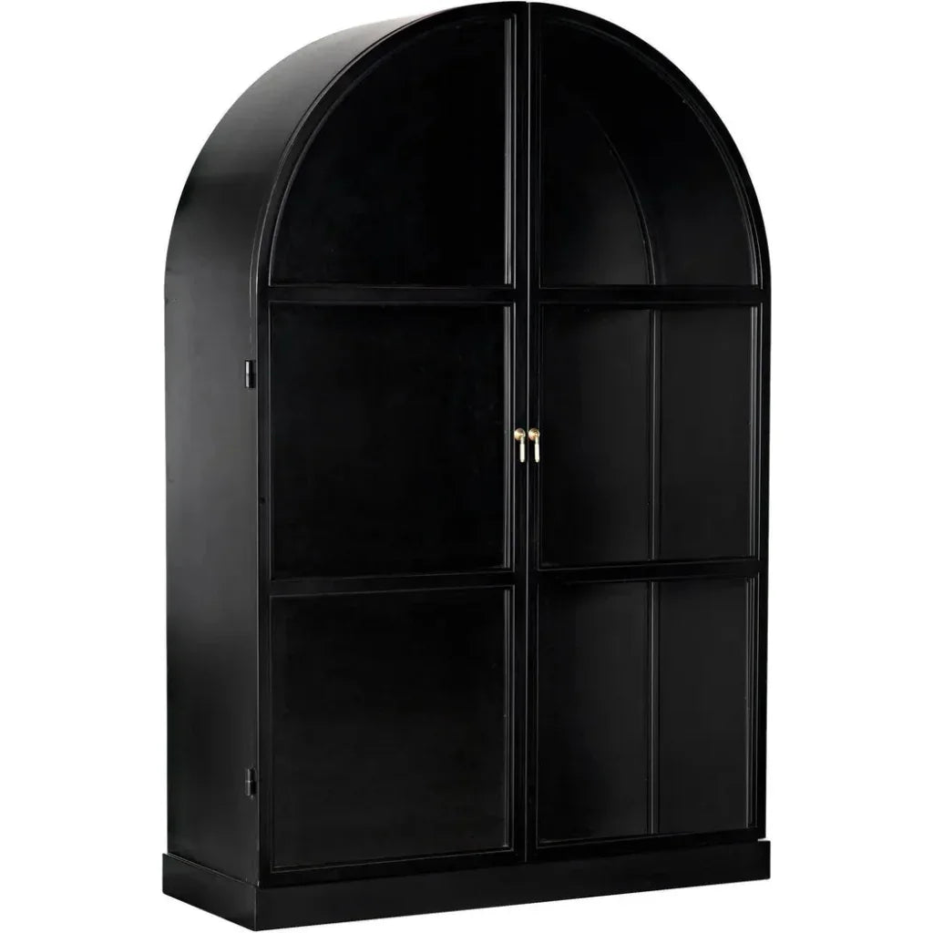 Yoke Hutch Black Curio Buffet Glass Doors Cabinet - LOOMLAN - Noir - Buffets & Curios