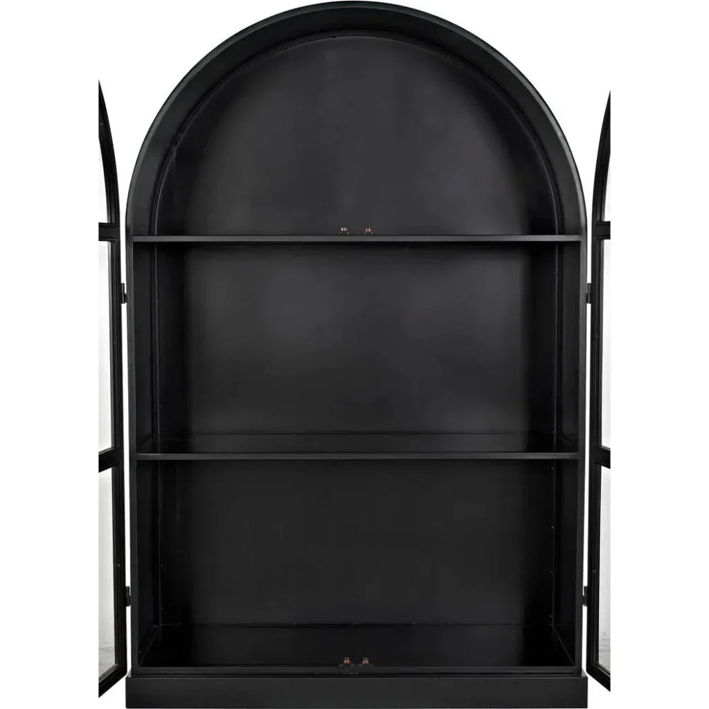 Yoke Hutch Black Curio Buffet Glass Doors Cabinet - LOOMLAN - Noir - Buffets & Curios