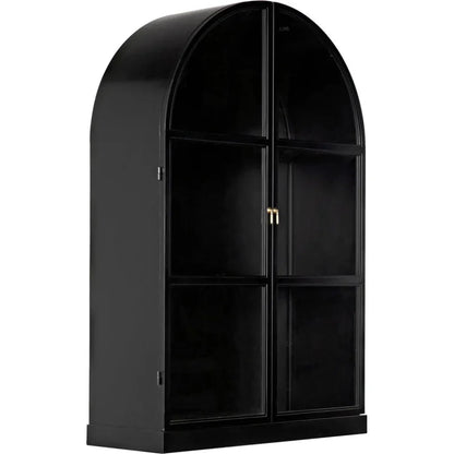 Yoke Hutch Black Curio Buffet Glass Doors Cabinet - LOOMLAN - Noir - Buffets & Curios