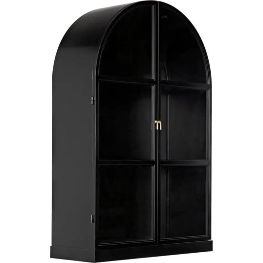 Yoke Hutch Black Curio Buffet Glass Doors Cabinet - LOOMLAN - Noir - Buffets & Curios