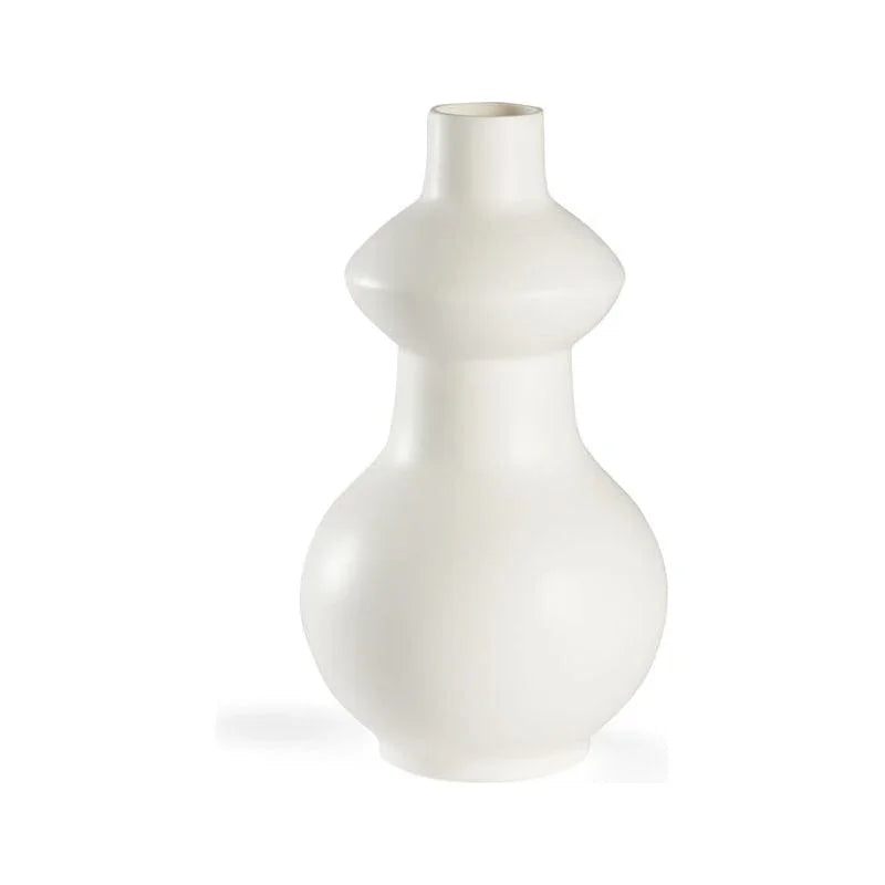 Yokohama Modern White Ceramic Vase - LOOMLAN - Chelsea House - Vases & Jars