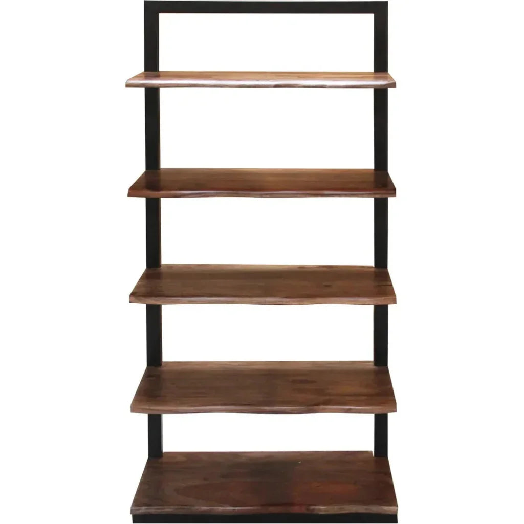 Yolentha Iron Frame Wooden Etagere-Etageres-LOOMLAN-LOOMLAN