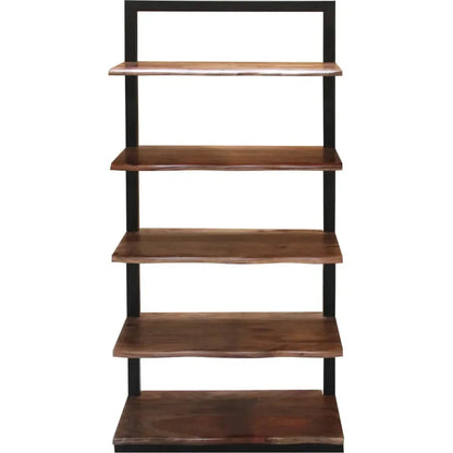 Yolentha Iron Frame Wooden Etagere-Etageres-LOOMLAN-LOOMLAN