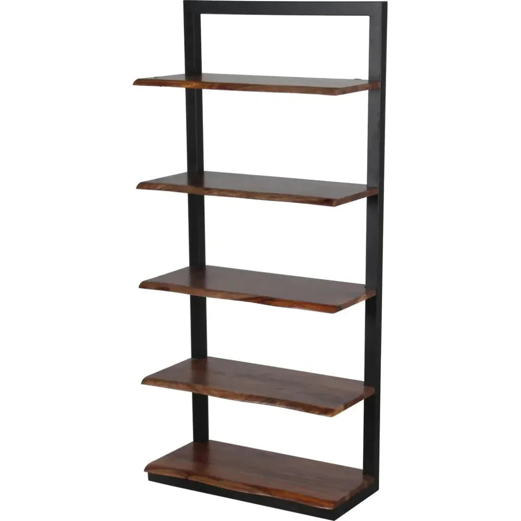 Yolentha Iron Frame Wooden Etagere-Etageres-LOOMLAN-LOOMLAN