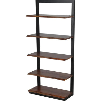 Yolentha Iron Frame Wooden Etagere-Etageres-LOOMLAN-LOOMLAN