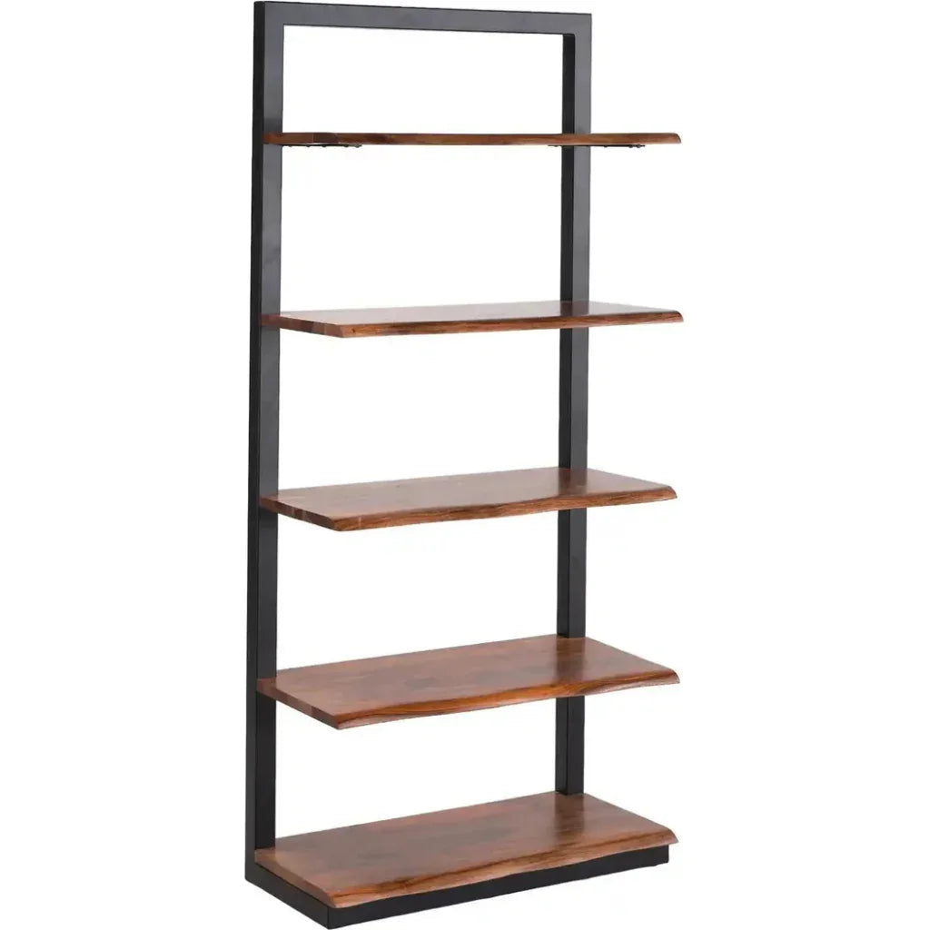 Yolentha Iron Frame Wooden Etagere-Etageres-LOOMLAN-LOOMLAN