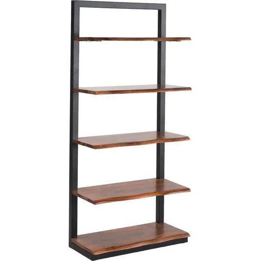 Yolentha Iron Frame Wooden Etagere-Etageres-LOOMLAN-LOOMLAN