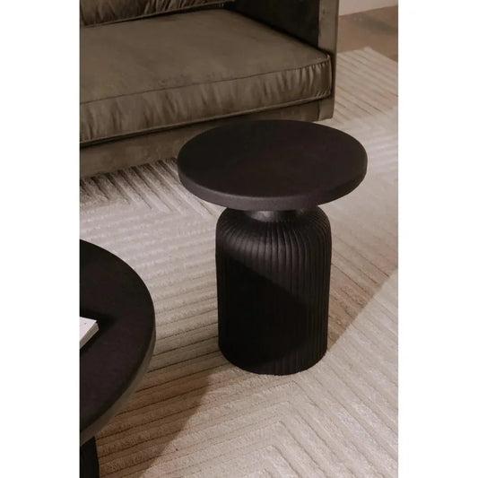 Yoli Aluminum Black Round Side Table - LOOMLAN - Moe's Home - Side Tables