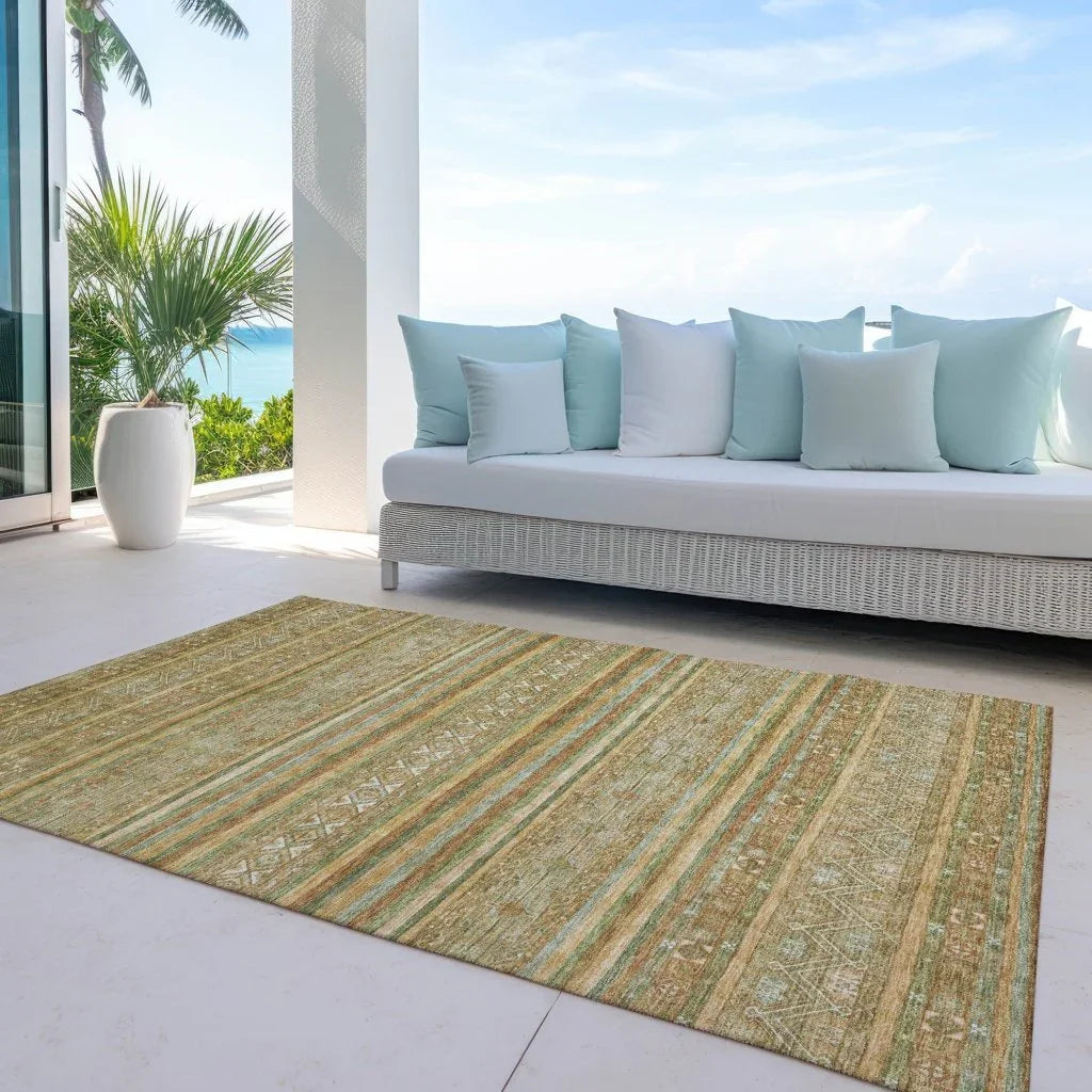 Ysadora Aloe Washable Indoor - Outdoor Rug - LOOMLAN - LOOMLAN Rugs - Outdoor Rugs