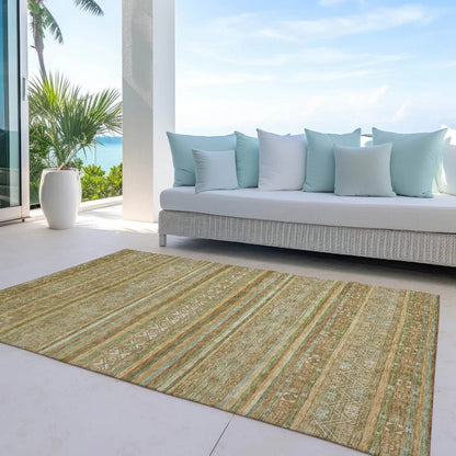Ysadora Aloe Washable Indoor - Outdoor Rug - LOOMLAN - LOOMLAN Rugs - Outdoor Rugs