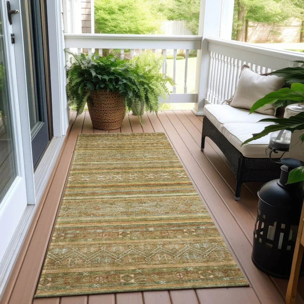 Ysadora Aloe Washable Indoor - Outdoor Rug - LOOMLAN - LOOMLAN Rugs - Outdoor Rugs