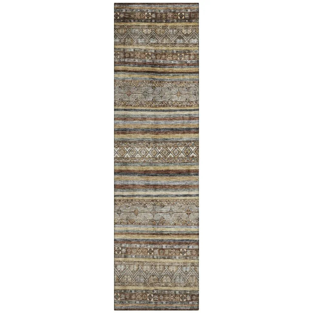 Ysadora Brown Washable Indoor - Outdoor Rug - LOOMLAN - LOOMLAN Rugs - Outdoor Rugs