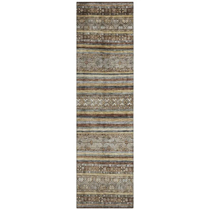 Ysadora Brown Washable Indoor - Outdoor Rug - LOOMLAN - LOOMLAN Rugs - Outdoor Rugs