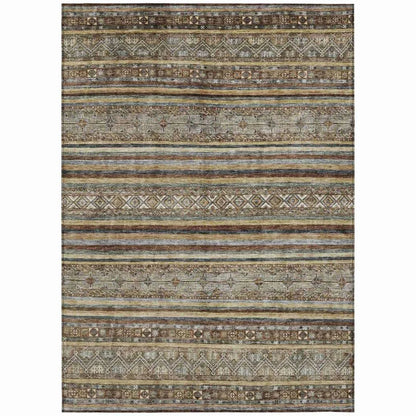 Ysadora Brown Washable Indoor - Outdoor Rug - LOOMLAN - LOOMLAN Rugs - Outdoor Rugs
