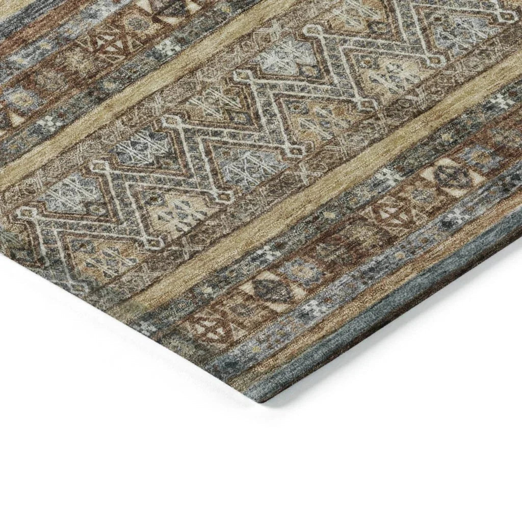 Ysadora Brown Washable Indoor - Outdoor Rug - LOOMLAN - LOOMLAN Rugs - Outdoor Rugs