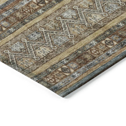 Ysadora Brown Washable Indoor - Outdoor Rug - LOOMLAN - LOOMLAN Rugs - Outdoor Rugs