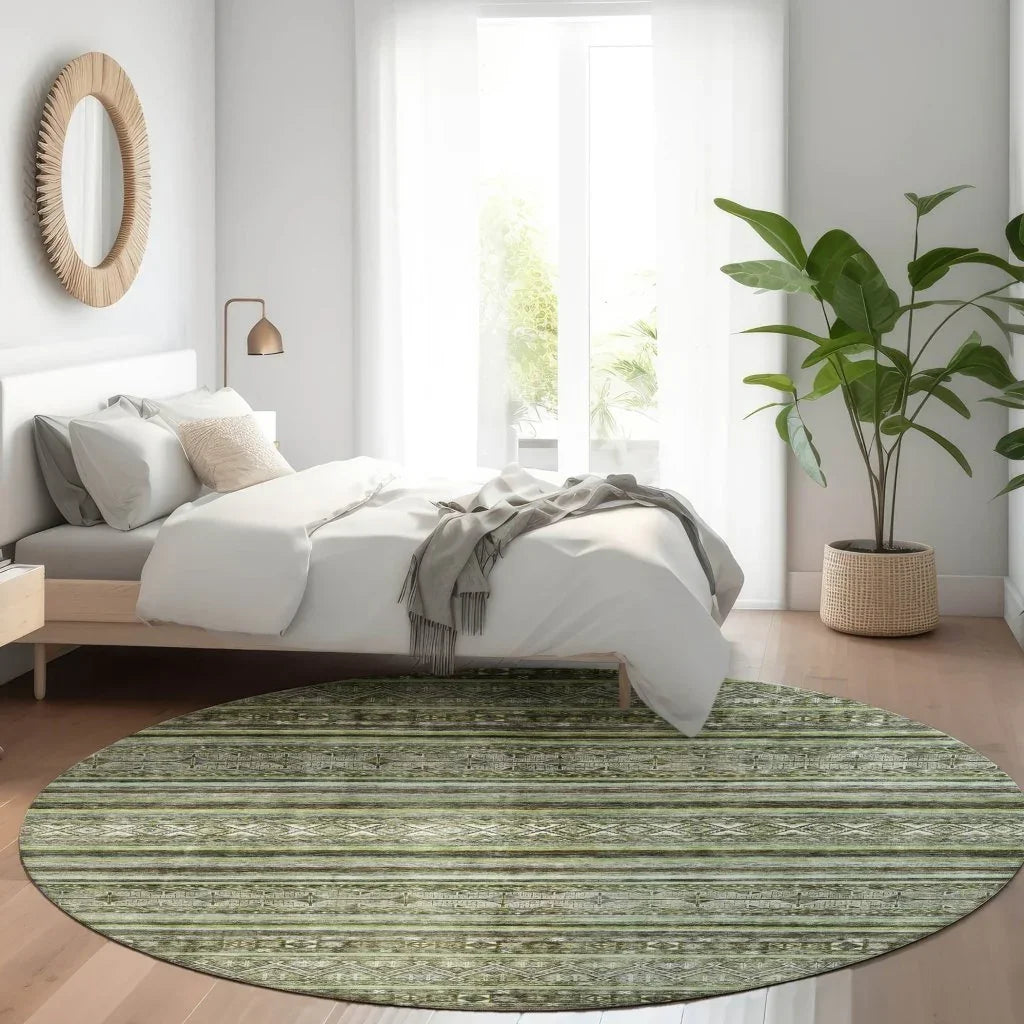 Ysadora Green Washable Indoor - Outdoor Rug - LOOMLAN - LOOMLAN Rugs - Outdoor Rugs