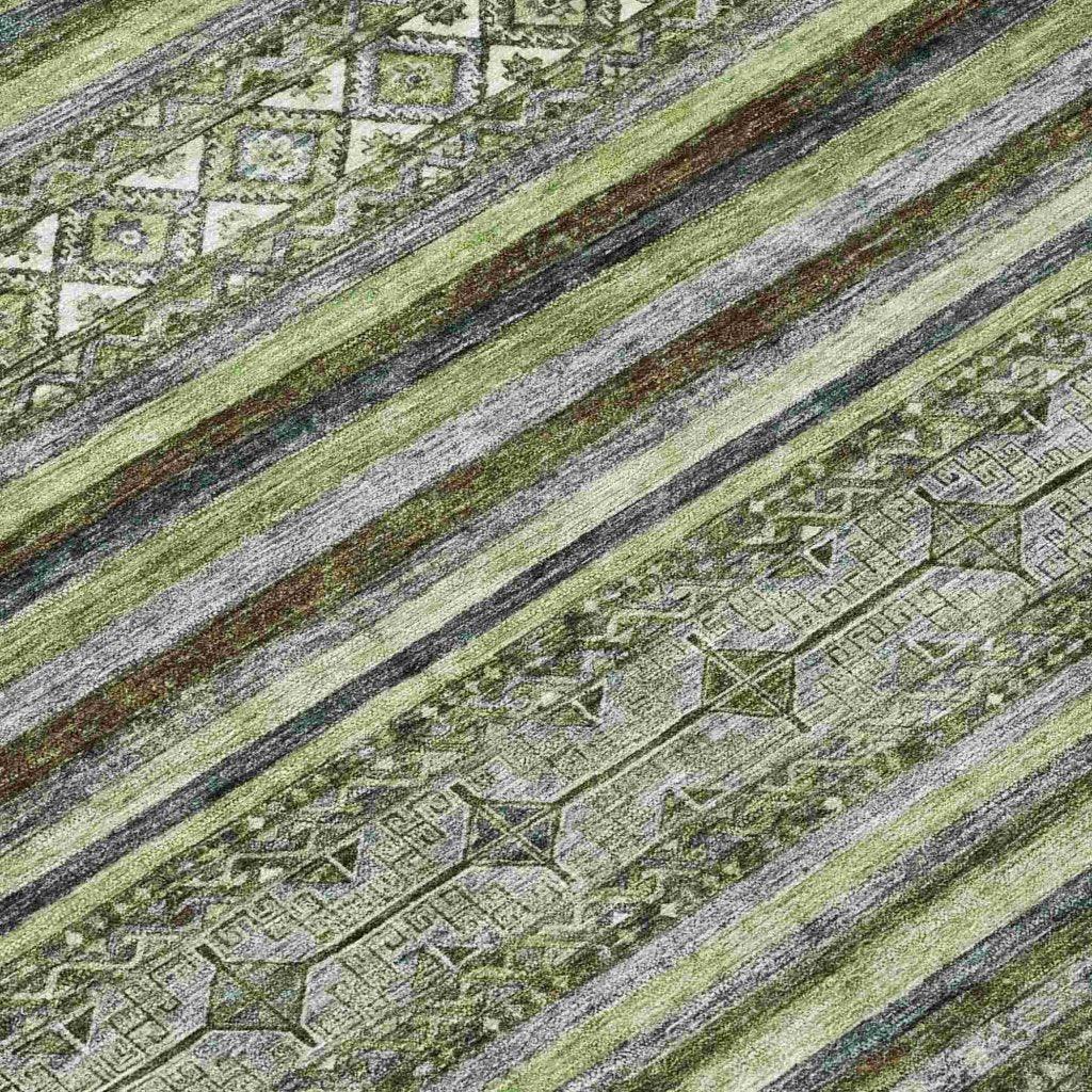 Ysadora Green Washable Indoor - Outdoor Rug - LOOMLAN - LOOMLAN Rugs - Outdoor Rugs