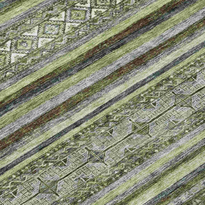 Ysadora Green Washable Indoor - Outdoor Rug - LOOMLAN - LOOMLAN Rugs - Outdoor Rugs
