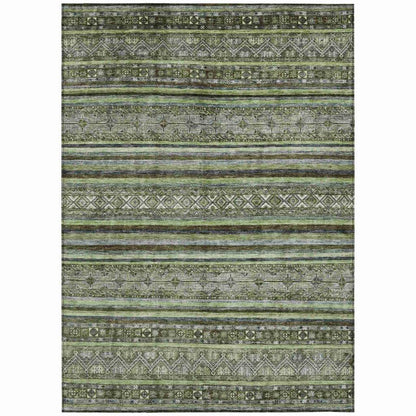 Ysadora Green Washable Indoor - Outdoor Rug - LOOMLAN - LOOMLAN Rugs - Outdoor Rugs