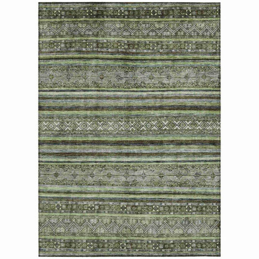 Ysadora Green Washable Indoor - Outdoor Rug - LOOMLAN - LOOMLAN Rugs - Outdoor Rugs