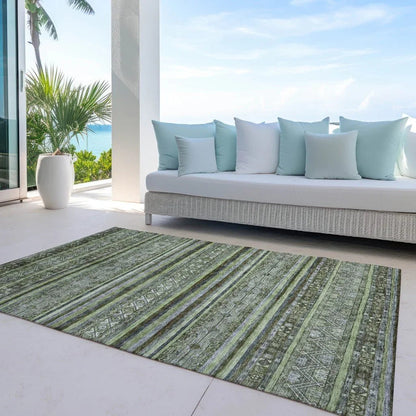 Ysadora Green Washable Indoor - Outdoor Rug - LOOMLAN - LOOMLAN Rugs - Outdoor Rugs
