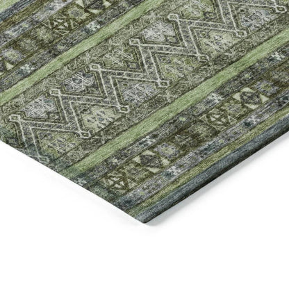 Ysadora Green Washable Indoor - Outdoor Rug - LOOMLAN - LOOMLAN Rugs - Outdoor Rugs