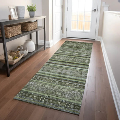 Ysadora Green Washable Indoor - Outdoor Rug - LOOMLAN - LOOMLAN Rugs - Outdoor Rugs