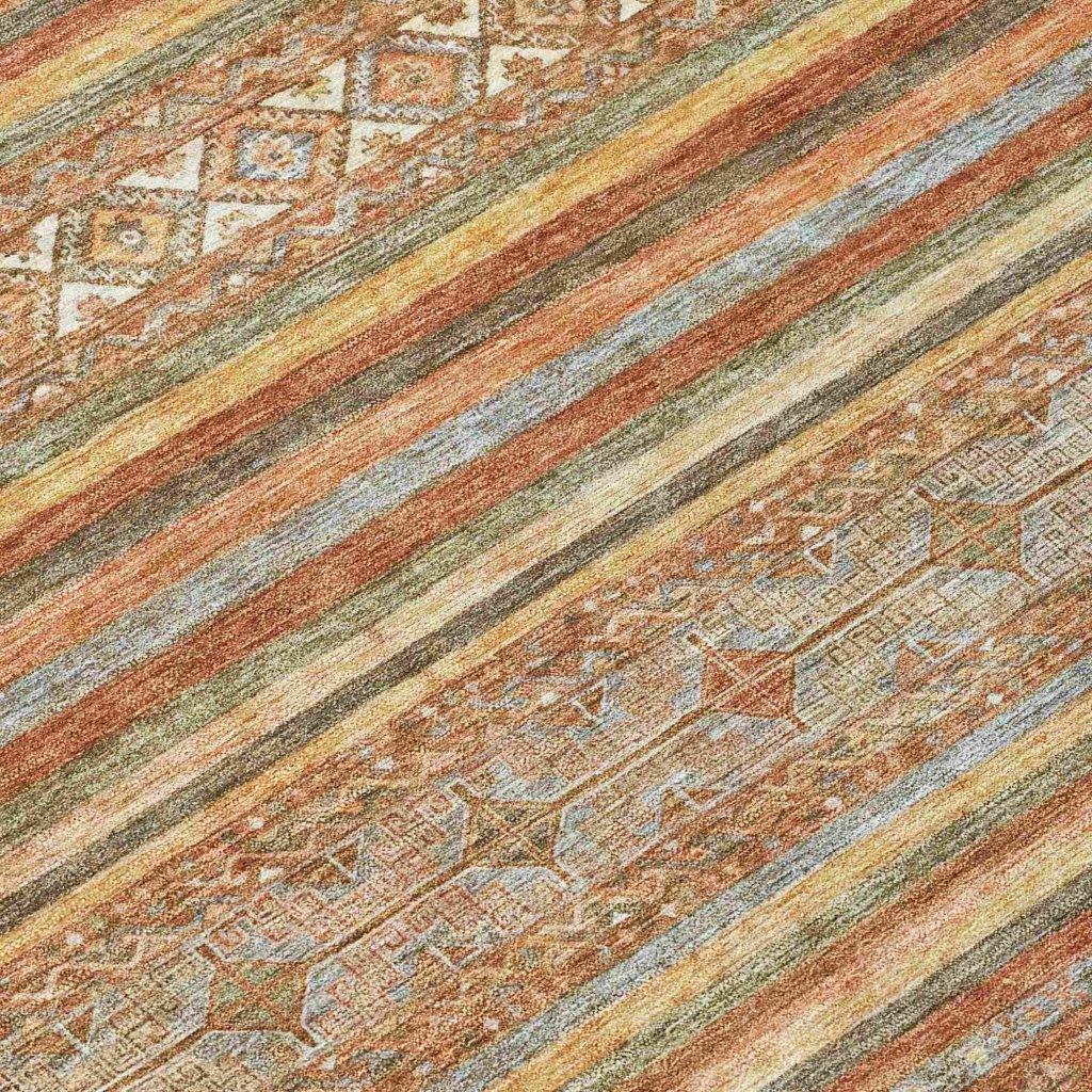 Ysadora Orange Washable Indoor - Outdoor Rug - LOOMLAN - LOOMLAN Rugs - Outdoor Rugs