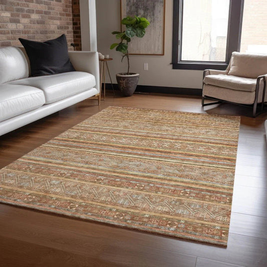 Ysadora Orange Washable Indoor - Outdoor Rug - LOOMLAN - LOOMLAN Rugs - Outdoor Rugs