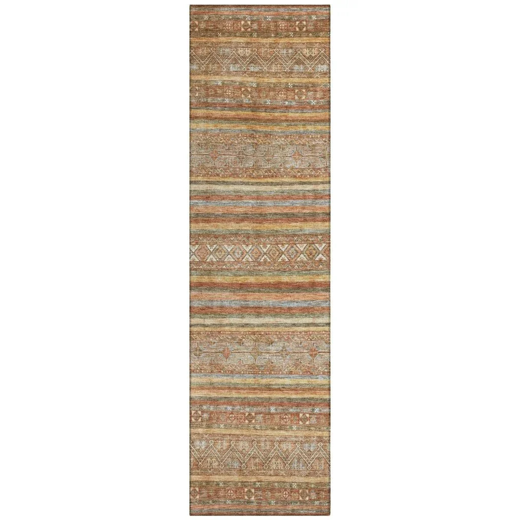 Ysadora Orange Washable Indoor - Outdoor Rug - LOOMLAN - LOOMLAN Rugs - Outdoor Rugs