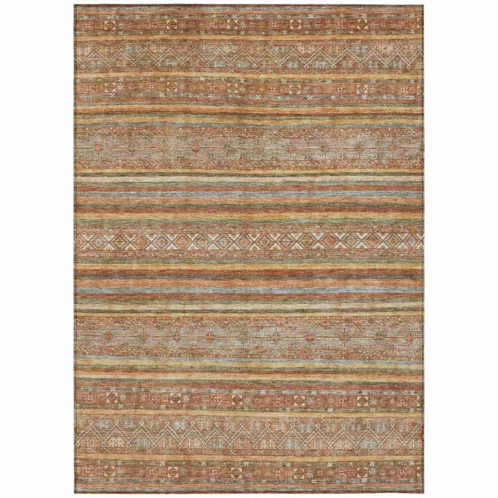 Ysadora Orange Washable Indoor - Outdoor Rug - LOOMLAN - LOOMLAN Rugs - Outdoor Rugs