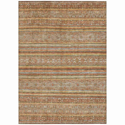 Ysadora Orange Washable Indoor - Outdoor Rug - LOOMLAN - LOOMLAN Rugs - Outdoor Rugs