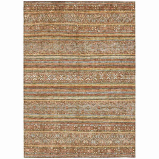 Ysadora Orange Washable Indoor - Outdoor Rug - LOOMLAN - LOOMLAN Rugs - Outdoor Rugs