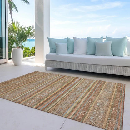 Ysadora Orange Washable Indoor - Outdoor Rug - LOOMLAN - LOOMLAN Rugs - Outdoor Rugs