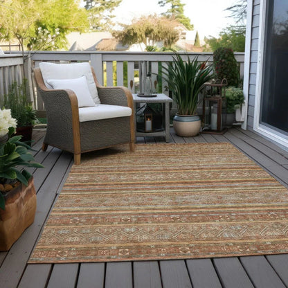 Ysadora Orange Washable Indoor - Outdoor Rug - LOOMLAN - LOOMLAN Rugs - Outdoor Rugs