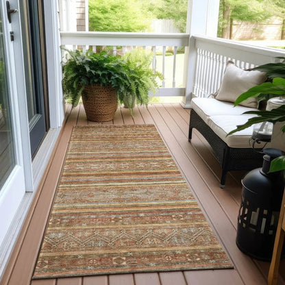Ysadora Orange Washable Indoor - Outdoor Rug - LOOMLAN - LOOMLAN Rugs - Outdoor Rugs