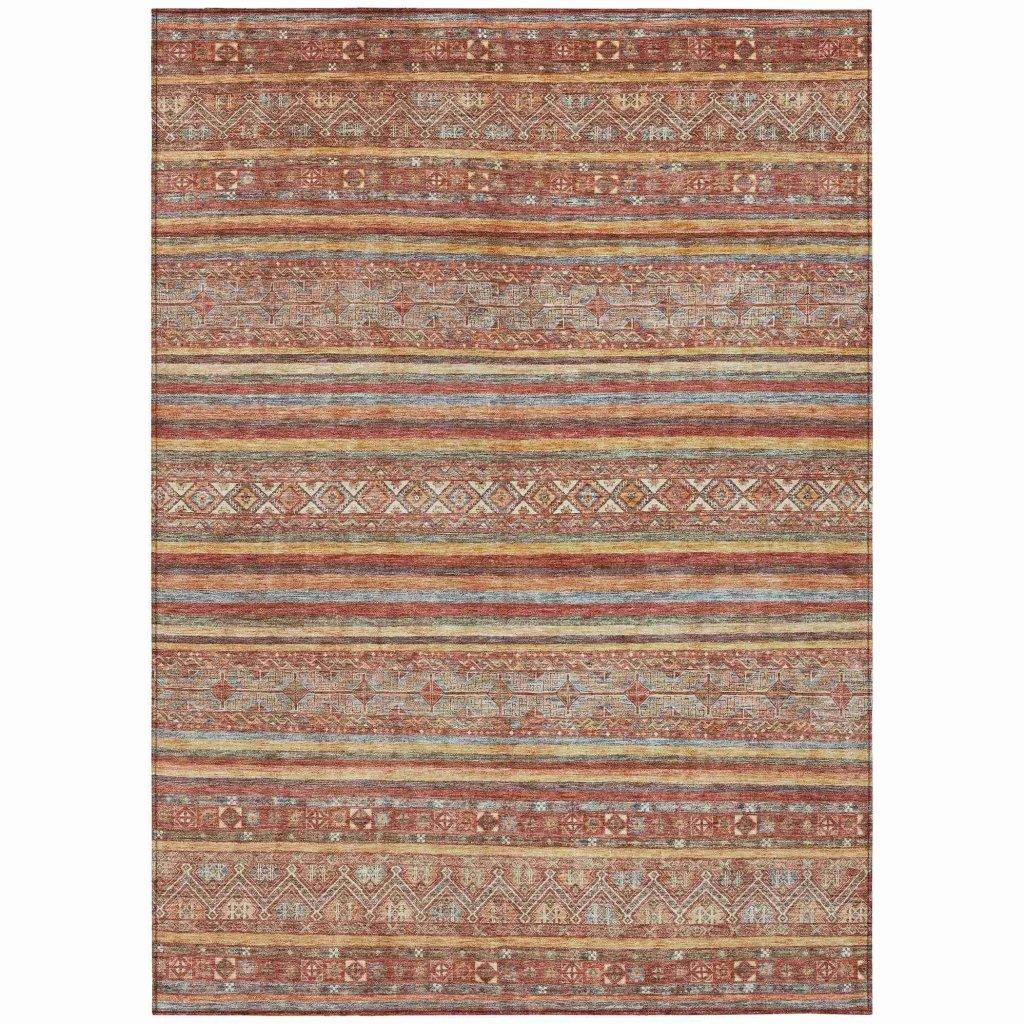 Ysadora Paprika Washable Indoor - Outdoor Rug - LOOMLAN - LOOMLAN Rugs - Outdoor Rugs