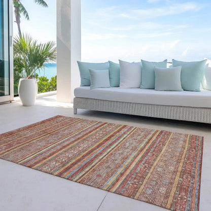Ysadora Paprika Washable Indoor - Outdoor Rug - LOOMLAN - LOOMLAN Rugs - Outdoor Rugs
