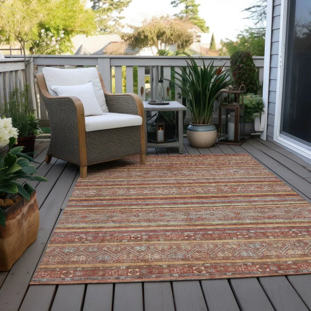 Ysadora Paprika Washable Indoor - Outdoor Rug - LOOMLAN - LOOMLAN Rugs - Outdoor Rugs