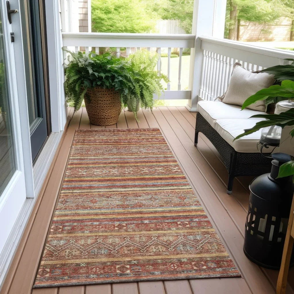 Ysadora Paprika Washable Indoor - Outdoor Rug - LOOMLAN - LOOMLAN Rugs - Outdoor Rugs