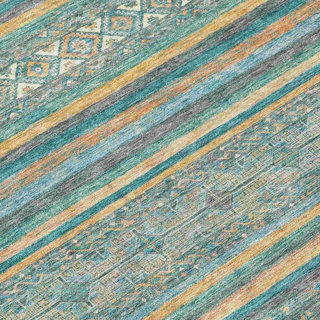 Ysadora Teal Washable Indoor - Outdoor Rug - LOOMLAN - LOOMLAN Rugs - Outdoor Rugs