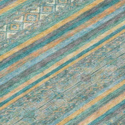 Ysadora Teal Washable Indoor - Outdoor Rug - LOOMLAN - LOOMLAN Rugs - Outdoor Rugs